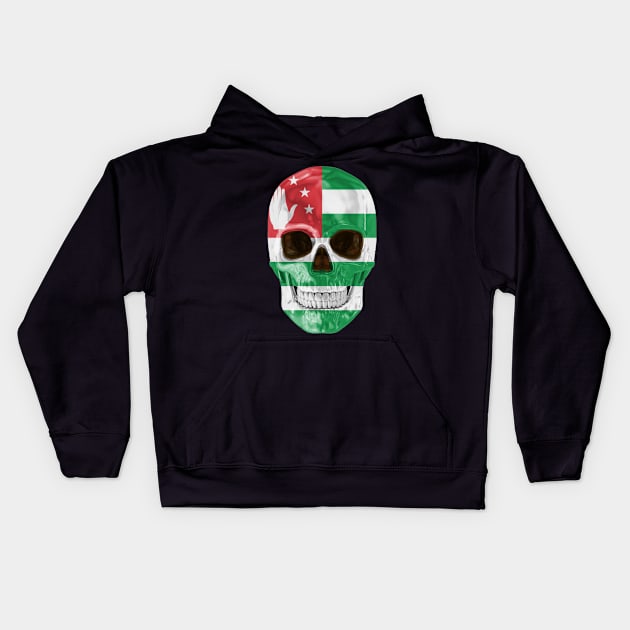 Abkhazia Flag Skull - Gift for Abkhazian With Roots From Abkhazia Kids Hoodie by Country Flags